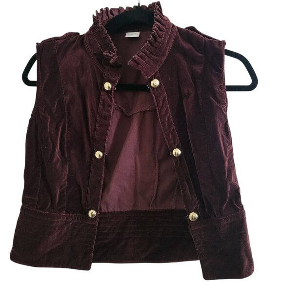 Chocolate Brown Hook & Eye 100% Cotton Crop Vest - Picture 2 of 7